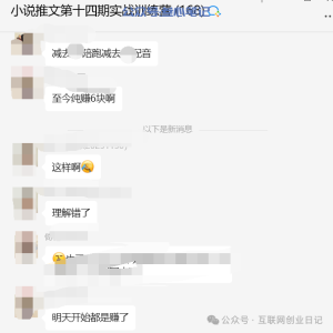 小说推文训练营成员回本带赚-叁心笔记